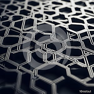 Abstract Hexagonal Grid Pattern