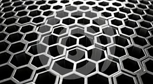 Abstract hexagonal grid pattern with light and shadow effects