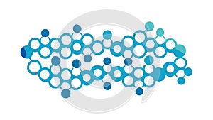 Abstract Hexagonal Grid Pattern. Network and Molecular Tech Background, vector design Generative AI