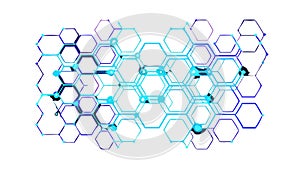 Abstract hexagonal grid pattern, technology network structure, vector design Generative AI