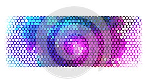 Abstract Hexagonal Grid Pattern with Vibrant Gradient Glow, vector design Generative AI