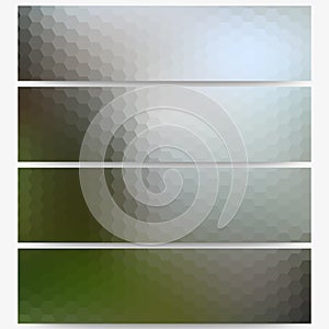 Abstract hexagonal headers set, blurred design