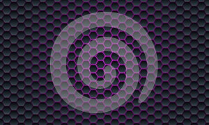 Abstract hexagonal honeycomb dark black purple background with luxury style.