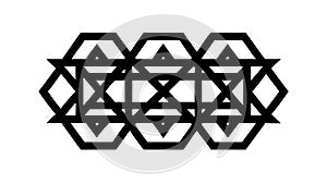 Abstract Hexagonal Interlocking Geometric Pattern, vector design Generative AI
