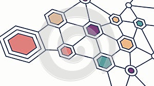 Abstract Hexagonal Network with Central Node, System Design, vector design Generative AI