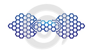 Abstract hexagonal network connection icon, vector design Generative AI