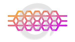 Abstract Hexagonal Network Gradient Interconnected Pattern, vector design Generative AI