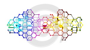 Abstract Hexagonal Network: Interconnected Data Structure, vector design Generative AI