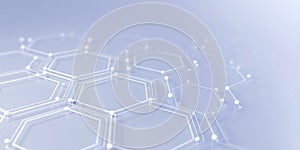 Abstract hexagonal network structure with glowing nodes and lines background technology