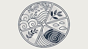 Abstract Hexagonal Pattern with Circular Elements, Modern Tech, vector design Generative AI