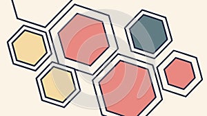 Abstract Hexagonal Pattern, Geometric Hive Structure Design, vector design Generative AI