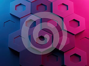 Abstract hexagonal pattern with gradient background