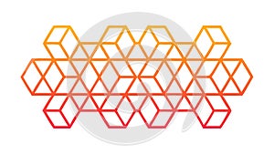 Abstract Hexagonal Pattern Grid, Geometric Modern Design Element, vector design Generative AI