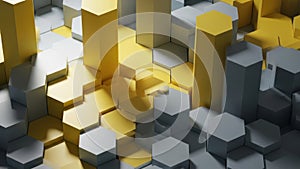 Abstract hexagonal pattern isolated on white background