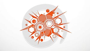 Abstract hexagonal pattern isolated on white background