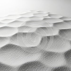 Abstract hexagonal pattern of light and shadow on a textured surface isolated on white background
