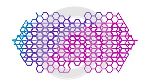 Abstract Hexagonal Pattern, Modern Tech and Network Design, vector design Generative AI