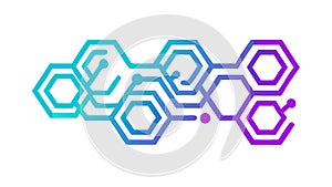 Abstract Hexagonal Pattern Science Tech Grid Vector Art, vector design Generative AI