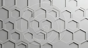Abstract Hexagonal Pattern with Subtle Shadows and Depth