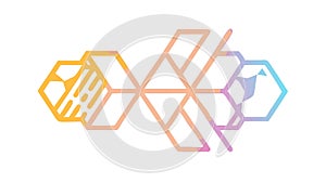 Abstract Hexagonal Pattern Vector Element with Gradient Colors, vector design Generative AI