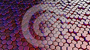 Abstract hexagonal sci-fi honeycomb geometrical background. 3d rendering