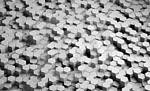 Abstract hexagonal sci-fi honeycomb geometrical background. 3d rendering