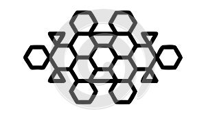 Abstract Hexagonal Tree Icon with Clean Geometric Design, vector design Generative AI