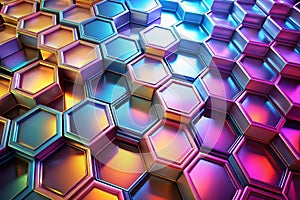 Abstract Hexagons Background 3d rendering