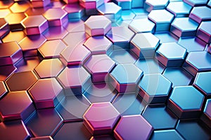 Abstract Hexagons Background 3d rendering