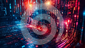 Abstract hi-tech background made of rectangular shapes and lines. data flow and geometric forms