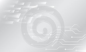 Abstract hi tech communication for presentation or banner. Sci-fi gray background with various technology elements. Science