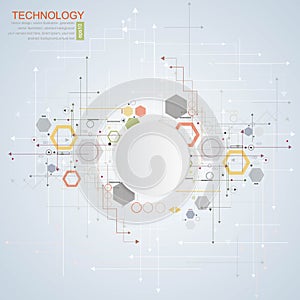 Abstract hi-tech, engineering, machine, technology concept. Vector abstract futuristic technology background