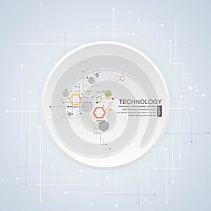 Abstract hi-tech, engineering, machine, technology concept. Vector abstract futuristic technology background