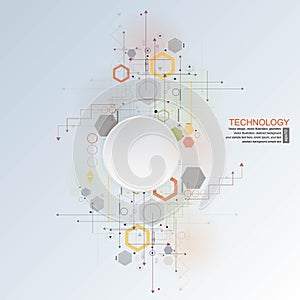 Abstract hi-tech, engineering, machine, technology concept. Vector abstract futuristic technology background