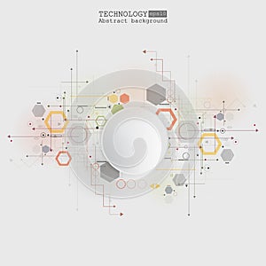 Abstract hi-tech, engineering, machine, technology concept. Vector abstract futuristic technology background