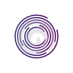 Abstract hi-tech segmented geometric circle shape, vector illustration isolated on white background