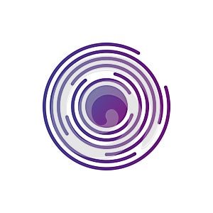 Abstract hi-tech segmented geometric circle shape, vector illustration isolated on white background