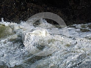 Abstract of Hide tide waves foam in Devil`s Churn