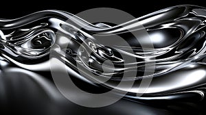 Abstract high quality dark glass background with restless dynamic waves and turbulence photo