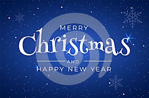 Abstract High Quality Merry Christmas and Happy New Year Background with Falling Snow and Gifts . Isolated Vector Elements