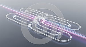 Advanced Quantum Computing Processor Visualization for Future Technology Backgrounds