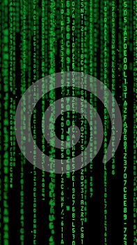 Digital Rain Matrix Code Background