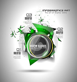 Abstract high tech background with triangula shape explosion effect