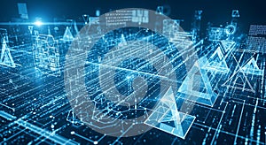 Abstract High-Tech Data Network Background