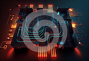 Abstract high tech digital technology background, Generative AI