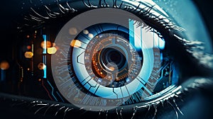 Abstract high tech eye concept, AI Generative