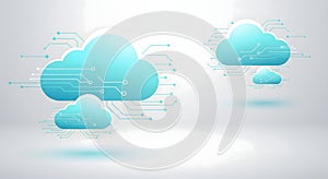 Modern Cloud Computing Network for Secure Business Data Storage and Digital Transformation.