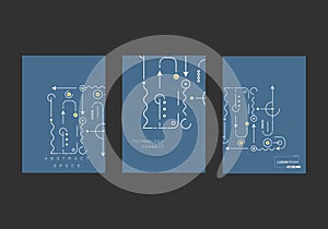 Abstract high-tech technology background texture. Circuit board coner brochure. Vector illustration