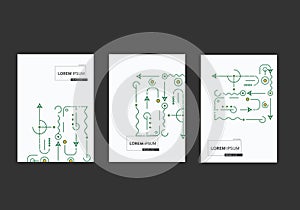 Abstract high-tech technology background texture. Circuit board coner brochure. Vector illustration