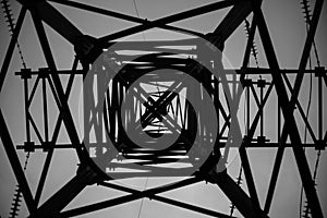 An abstract of a high tension tower